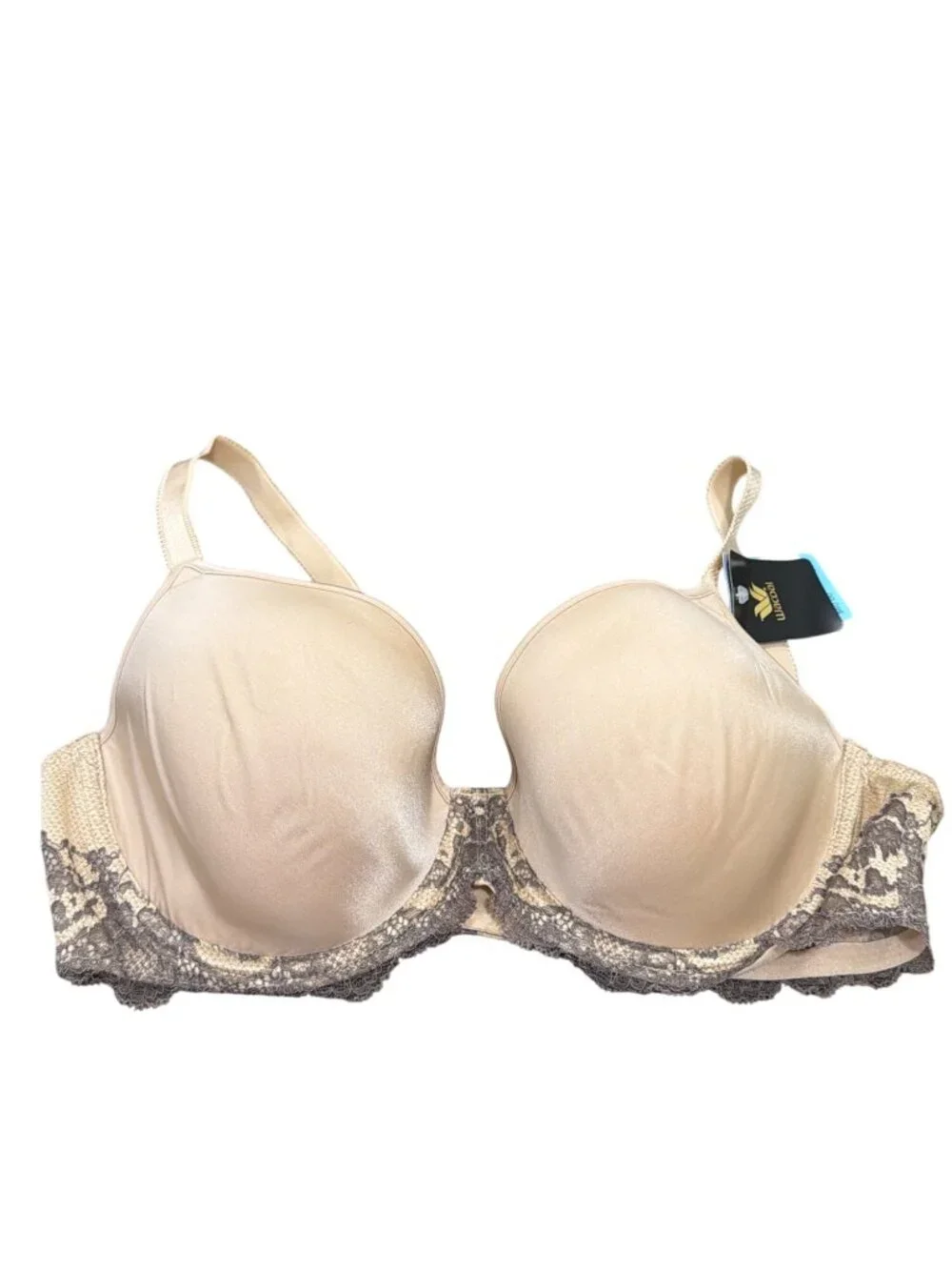 Wacoal Lace Affair T-Shirt Bra Beige & Brown Lace 38C  853256